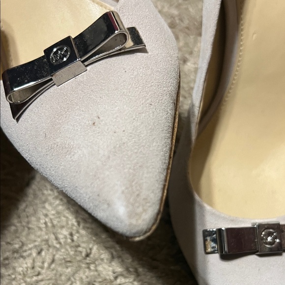 Michael Kors Women's Taupe Heels with Silver Accent - Picture 2 of 7